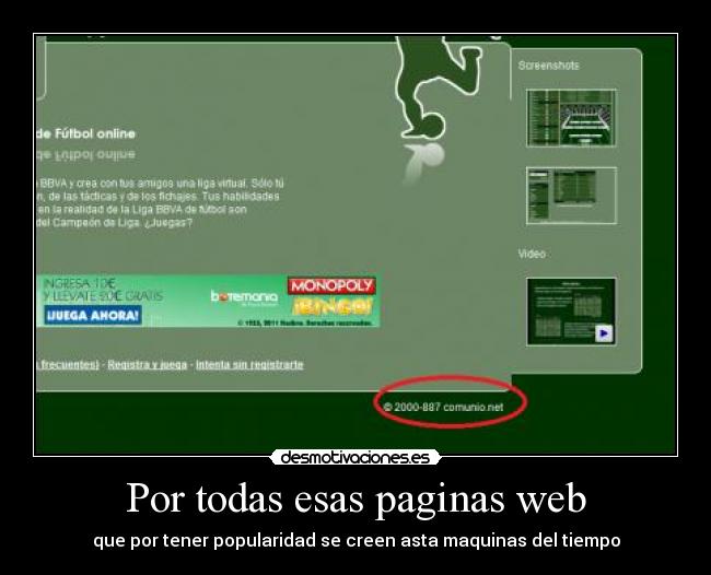 Por todas esas paginas web -
