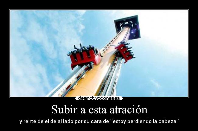 Subir a esta atración - y reirte de el de al lado por su cara de estoy perdiendo la cabeza