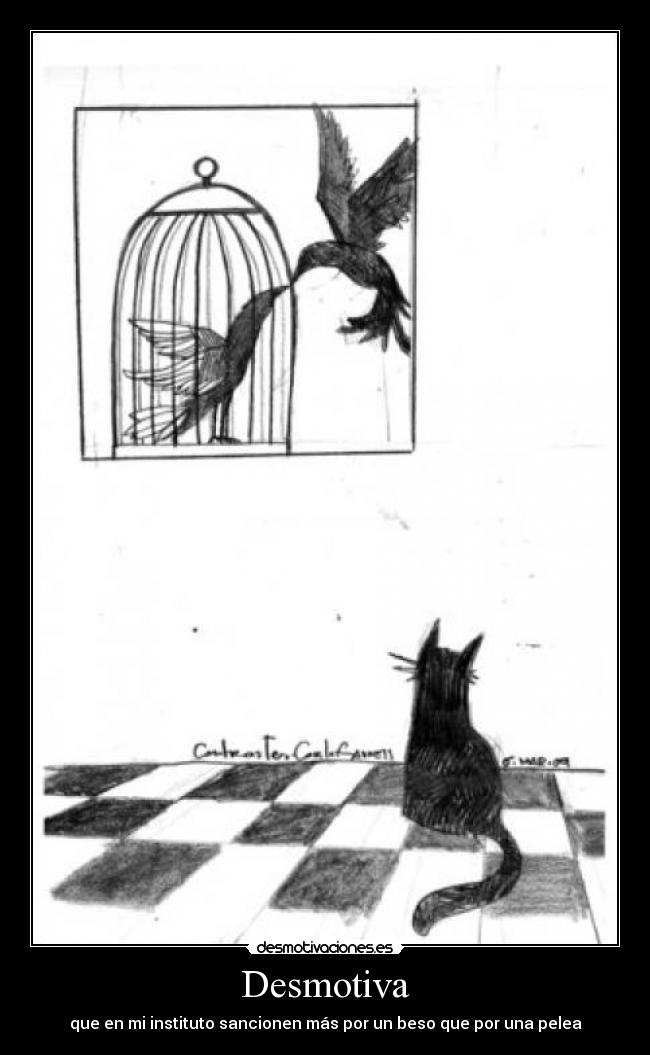 Desmotiva - que en mi instituto sancionen más por un beso que por una pelea
