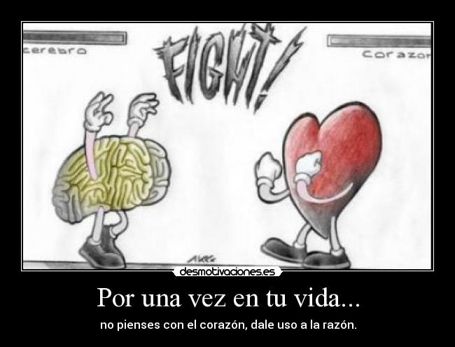 Por una vez en tu vida... - no pienses con el corazón, dale uso a la razón.