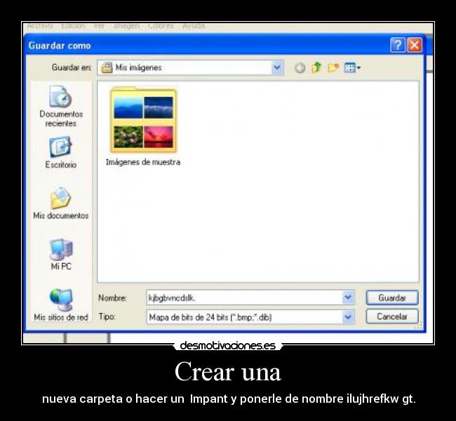 Crear una - nueva carpeta o hacer un Impant y ponerle de nombre ilujhrefkw gt.