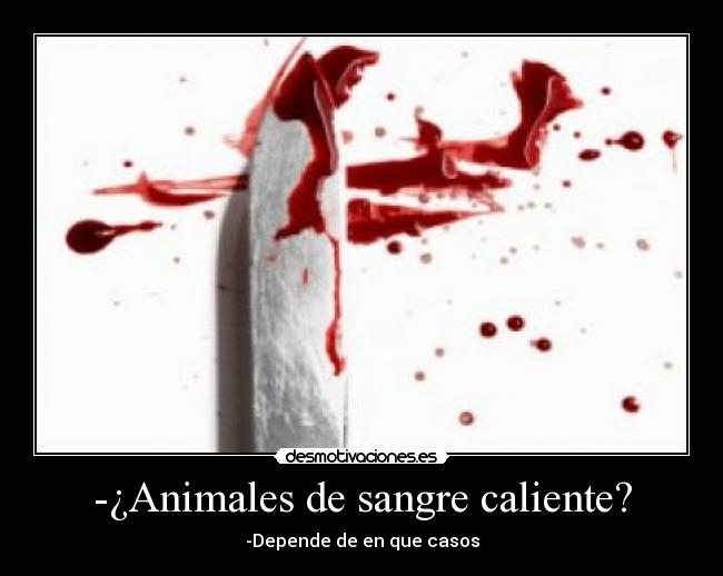 -¿Animales de sangre caliente? - -Depende de en que casos