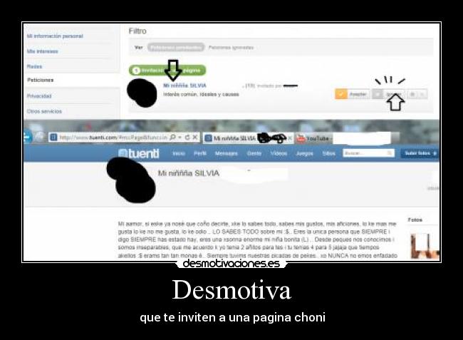 Desmotiva - que te inviten a una pagina choni