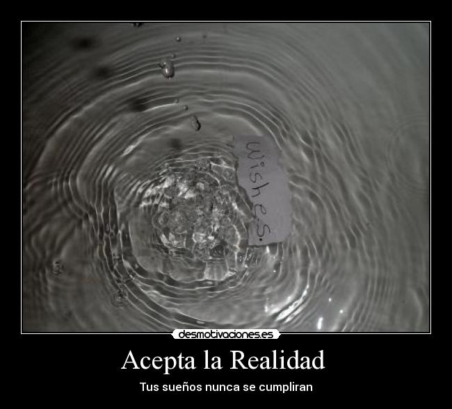 Acepta la Realidad  - Tus sueños nunca se cumpliran