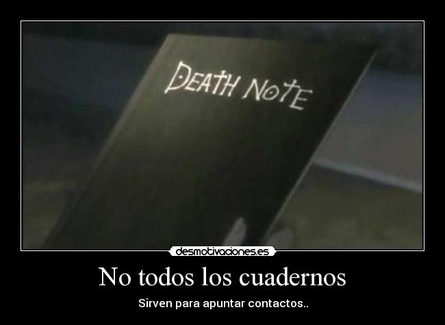 No todos los cuadernos - Sirven para apuntar contactos..