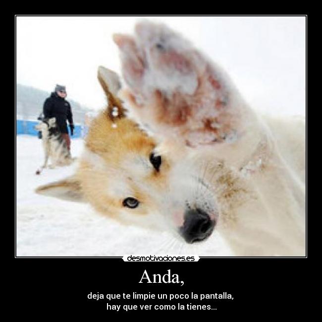 Anda, - deja que te limpie un poco la pantalla,
hay que ver como la tienes...