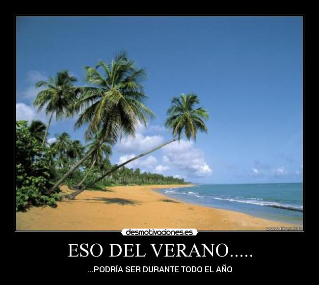 ESO DEL VERANO..... - ...PODRÍA SER DURANTE TODO EL AÑO