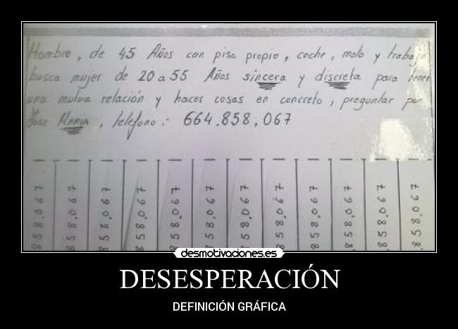 DESESPERACIÓN - DEFINICIÓN GRÁFICA