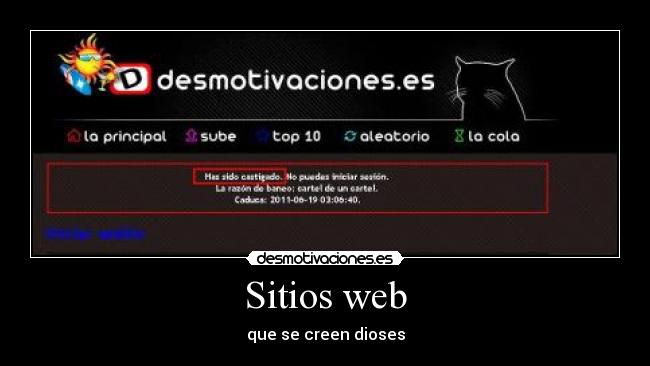Sitios web - que se creen dioses