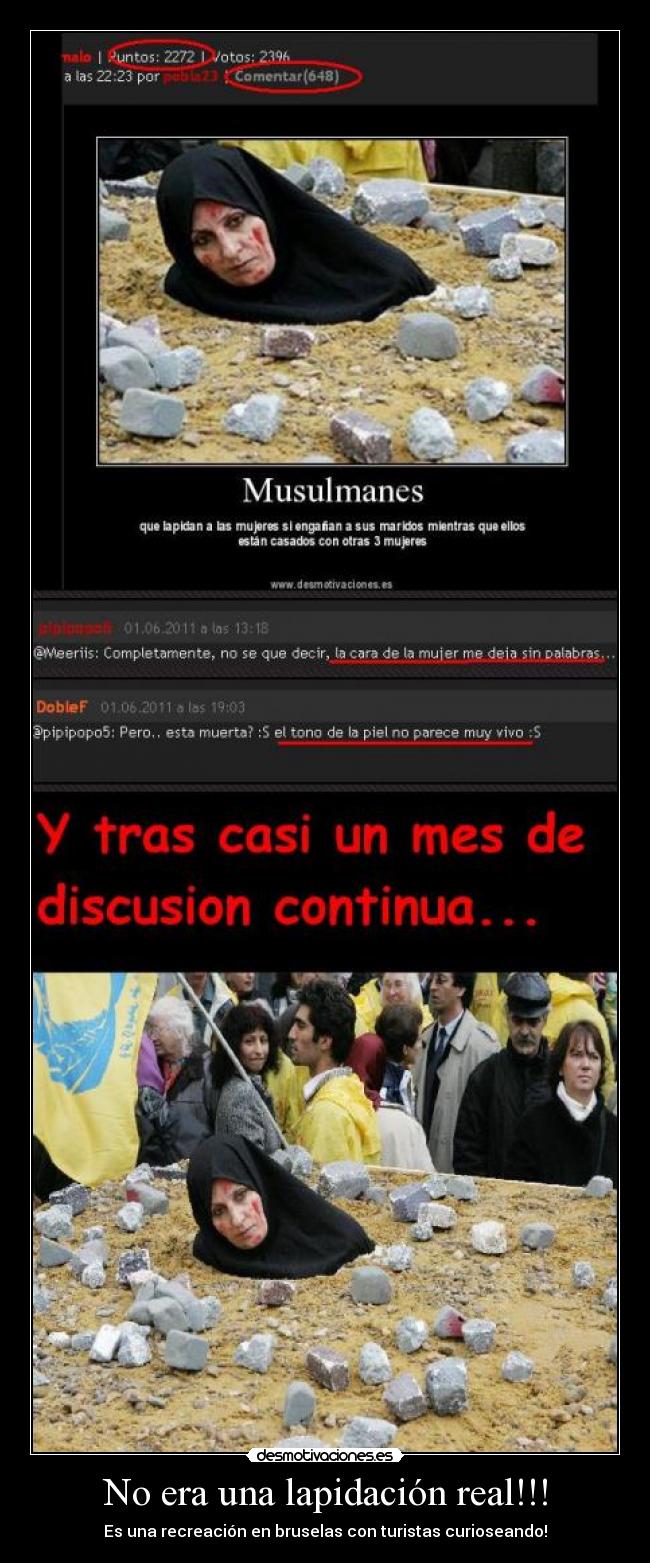 carteles era una lapidacion real una recreacion bruselas con turistas curioseando desmotivaciones