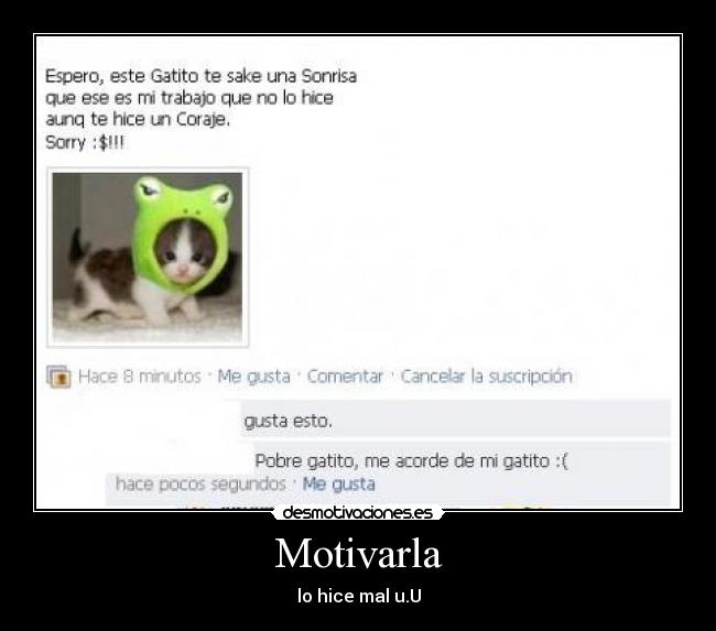 Motivarla - lo hice mal u.U