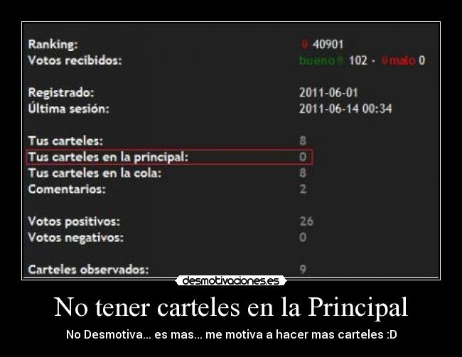 No tener carteles en la Principal - 