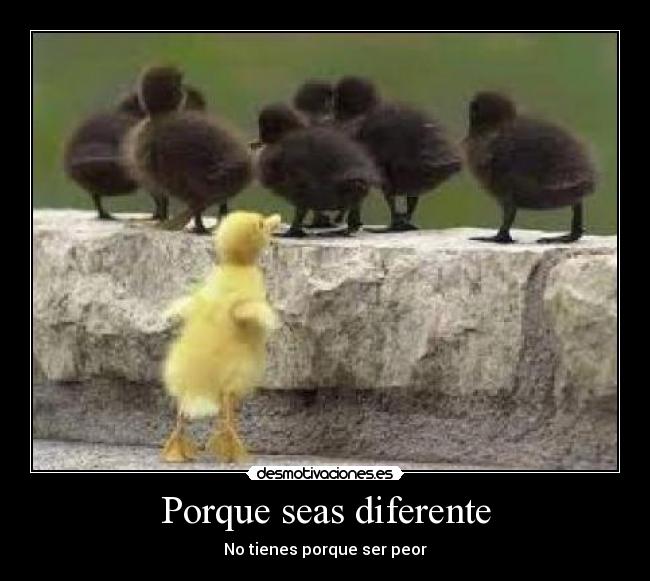 Porque seas diferente - No tienes porque ser peor