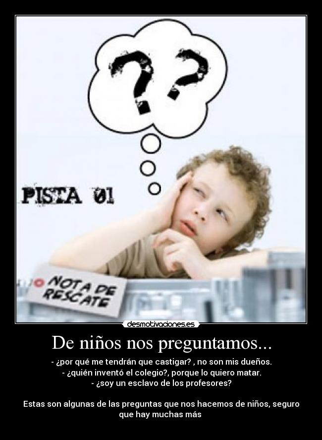 carteles preguntas ninos desmotivaciones
