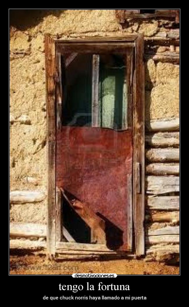tengo la fortuna - de que chuck norris haya llamado a mi puerta
