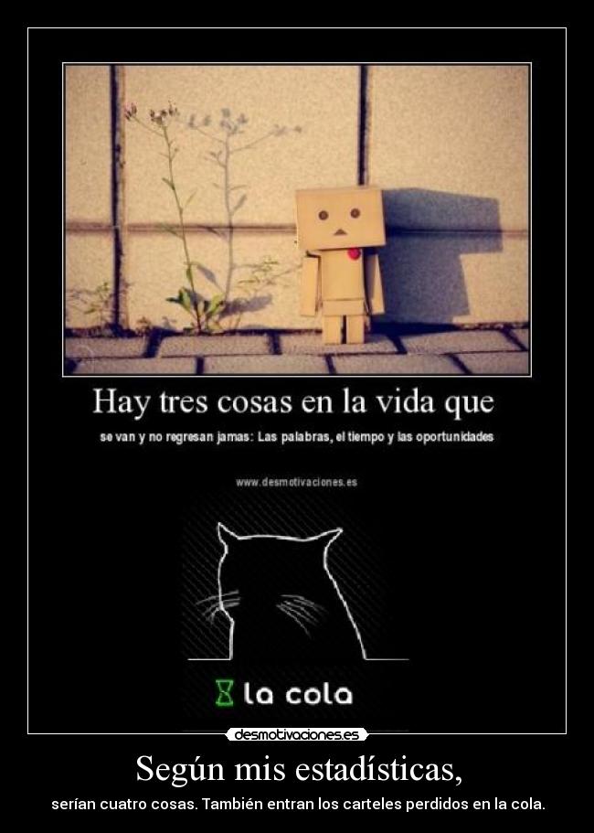 Según mis estadísticas, -