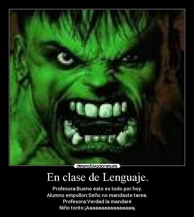 En clase de Lenguaje. -