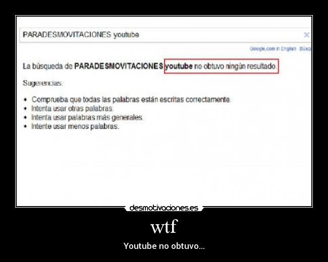 wtf - Youtube no obtuvo...