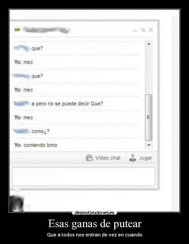 Esas ganas de putear - 