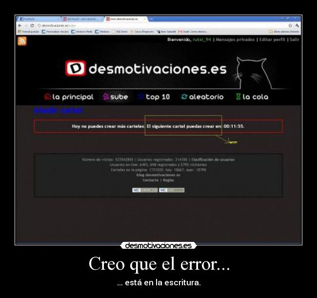 Creo que el error... - ... está en la escritura.