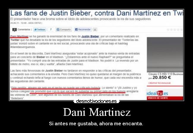 Dani Martinez - Si antes me gustaba, ahora me encanta.