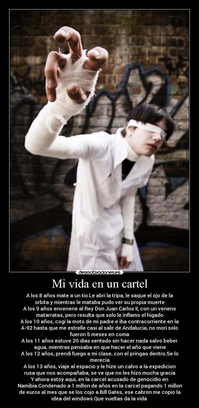 Mi vida en un cartel -