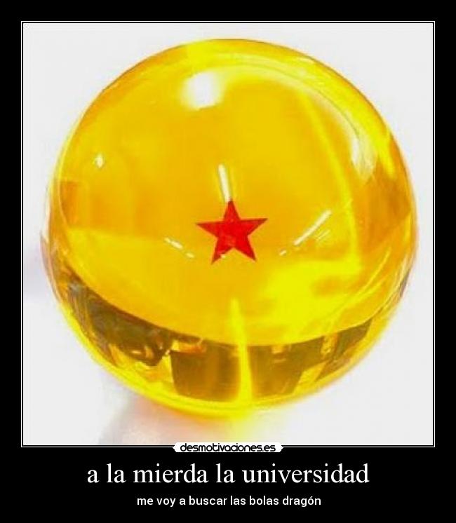 a la mierda la universidad - me voy a buscar las bolas dragón