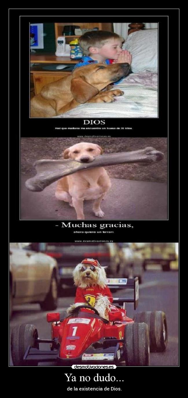 Ya no dudo... - de la existencia de Dios.