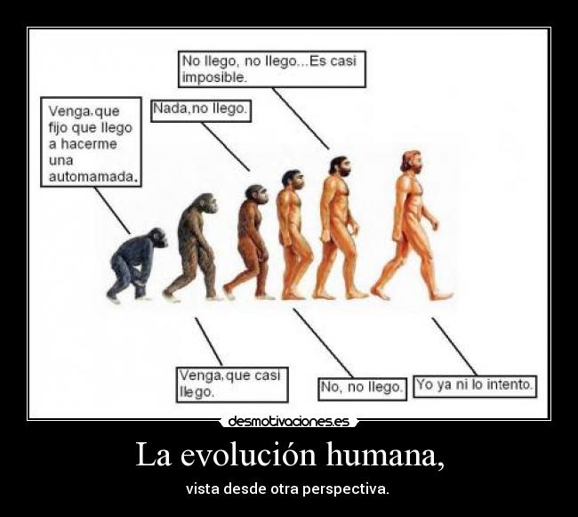 La evolución humana, - vista desde otra perspectiva.
