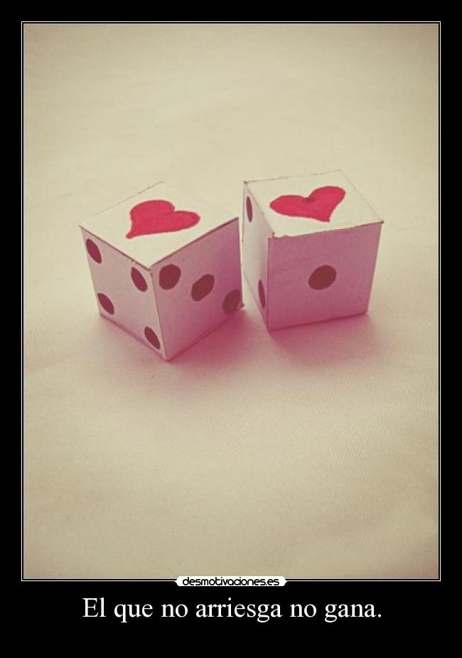 El que no arriesga no gana. -