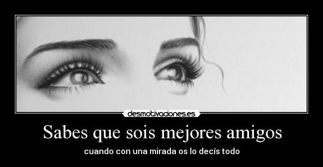 Sabes que sois mejores amigos - cuando con una mirada os lo decís todo