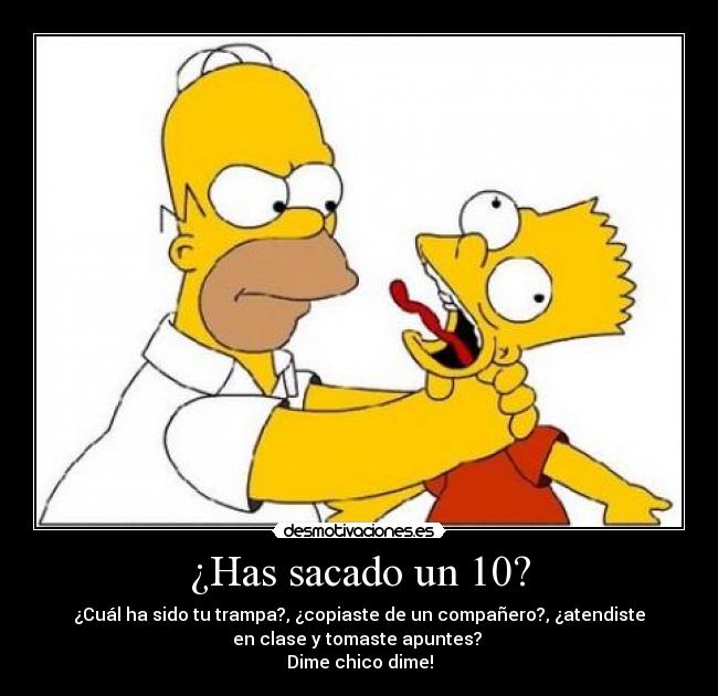 ¿Has sacado un 10? -