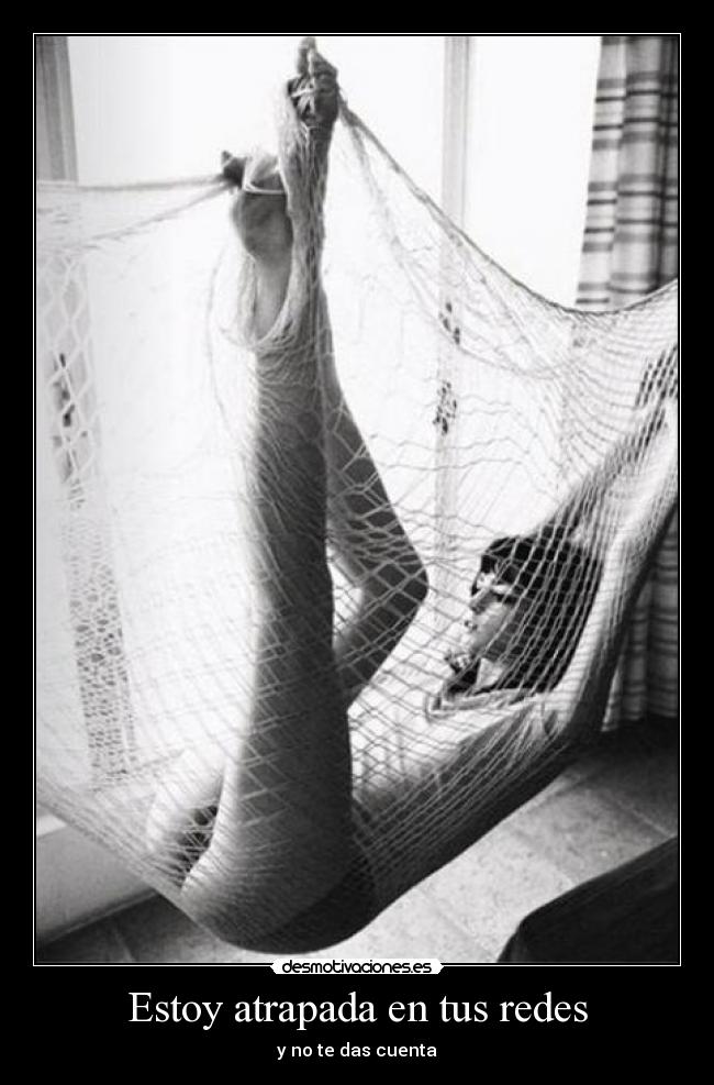 carteles estoy atrapada tus redes desmotivaciones