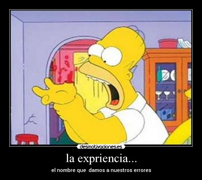 la expriencia... - el nombre que  damos a nuestros errores