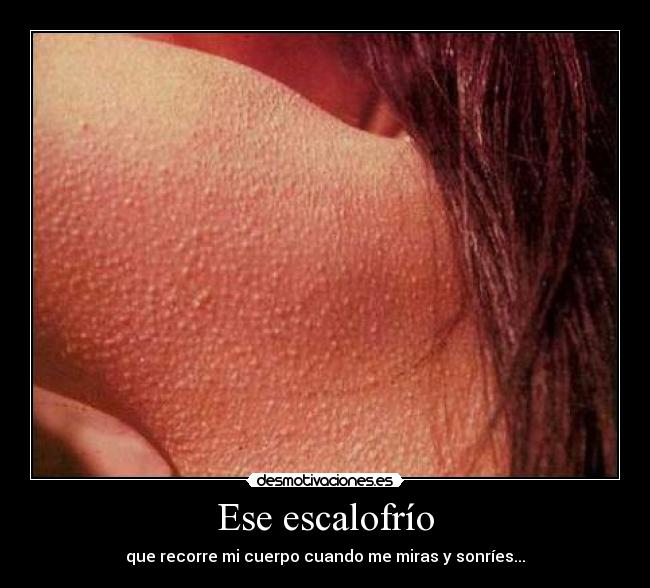 Ese escalofrío - que recorre mi cuerpo cuando me miras y sonríes...