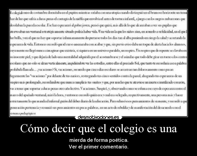 Cómo decir que el colegio es una - 