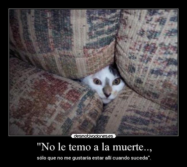 No le temo a la muerte.., - sólo que no me gustaría estar allí cuando suceda.