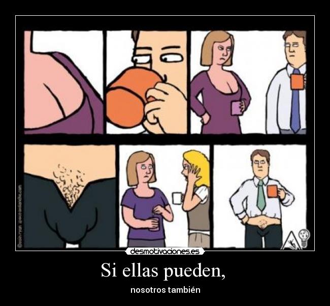 carteles tetas pelos ellas nosotros desmotivaciones