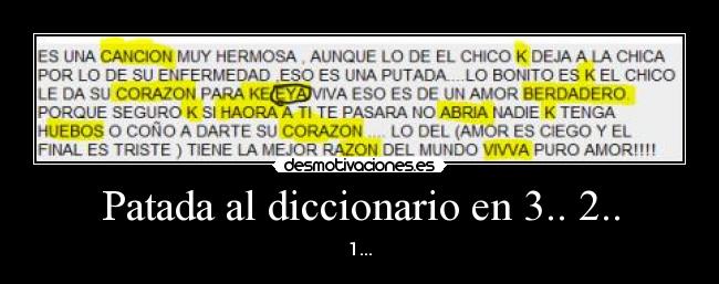 Patada al diccionario en 3.. 2.. - 1...