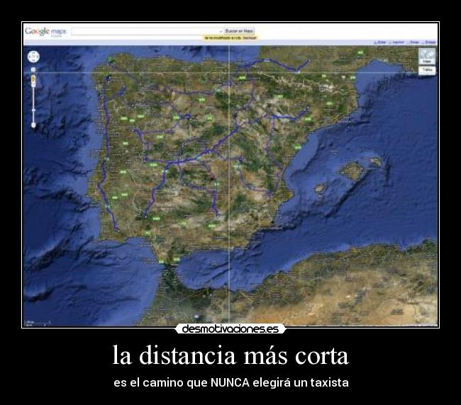 la distancia más corta - es el camino que NUNCA elegirá un taxista