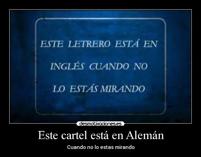 Este cartel está en Alemán -