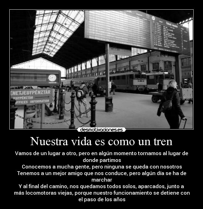 carteles vida tren desmotivaciones