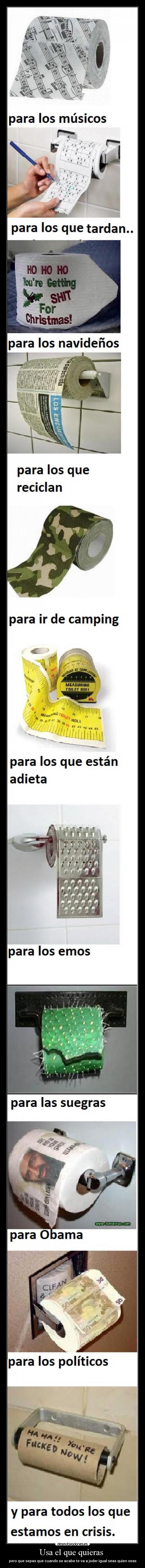 Usa el que quieras - pero que sepas que cuando se acabe te va a joder igual seas quien seas