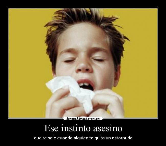 Ese instinto asesino - que te sale cuando alguien te quita un estornudo