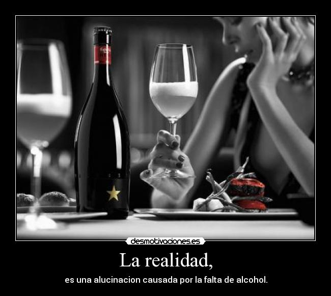 La realidad, - es una alucinacion causada por la falta de alcohol.