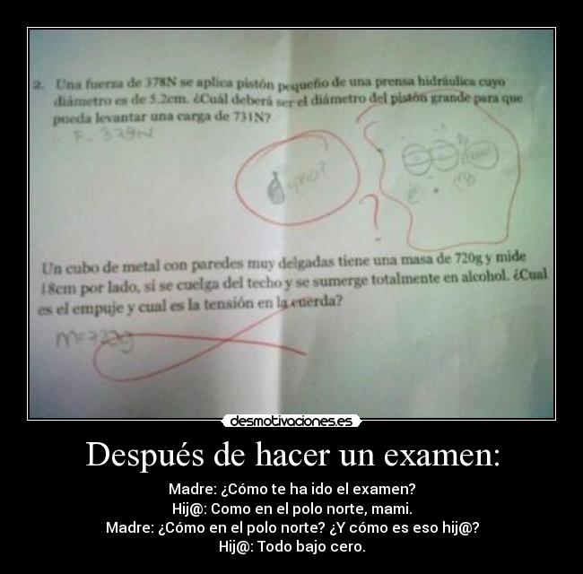 carteles casa despues hacer examen desmotivaciones