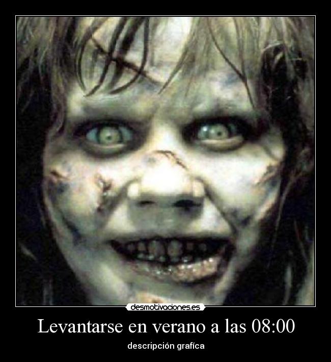 Levantarse en verano a las 08:00 - descripción grafíca