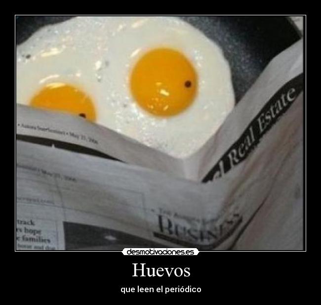 Huevos - que leen el periódico