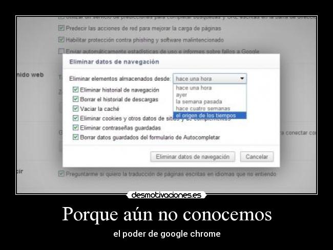 Porque aún no conocemos - el poder de google chrome