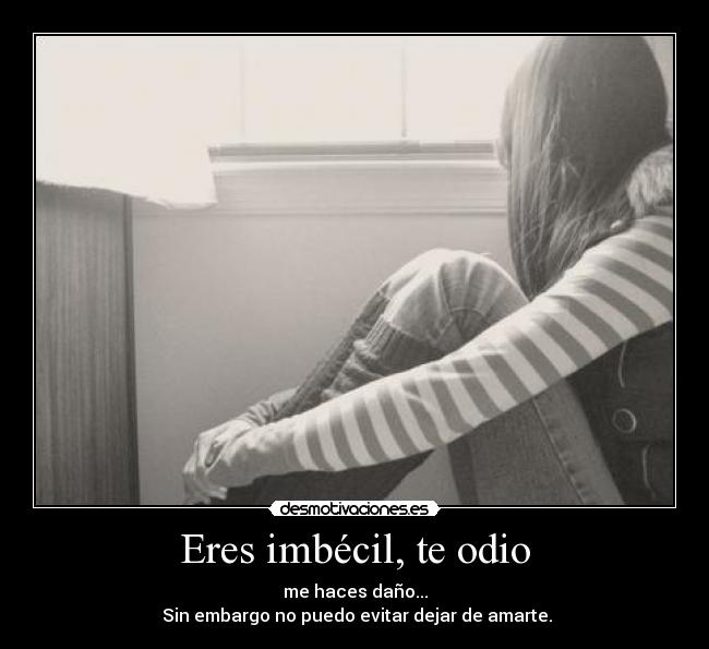 Eres imbécil, te odio -